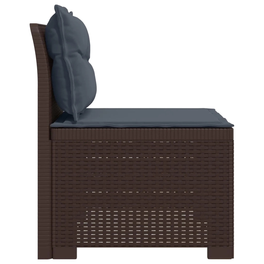Divano da esterno-Divano da Giardino a 1 Posto con Cuscini Aspetto Rattan PP 113474
