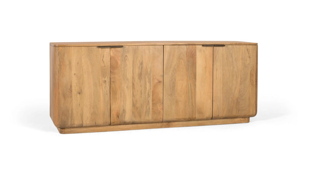 Credenza realizzata in legno di mango con angoli arrotondati
