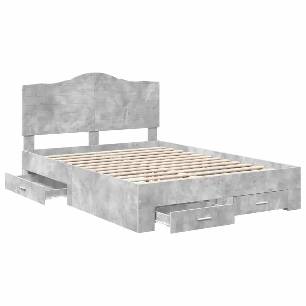 Struttura del letto con testiera Grigio cemento 140 x 200 cm 3413597
