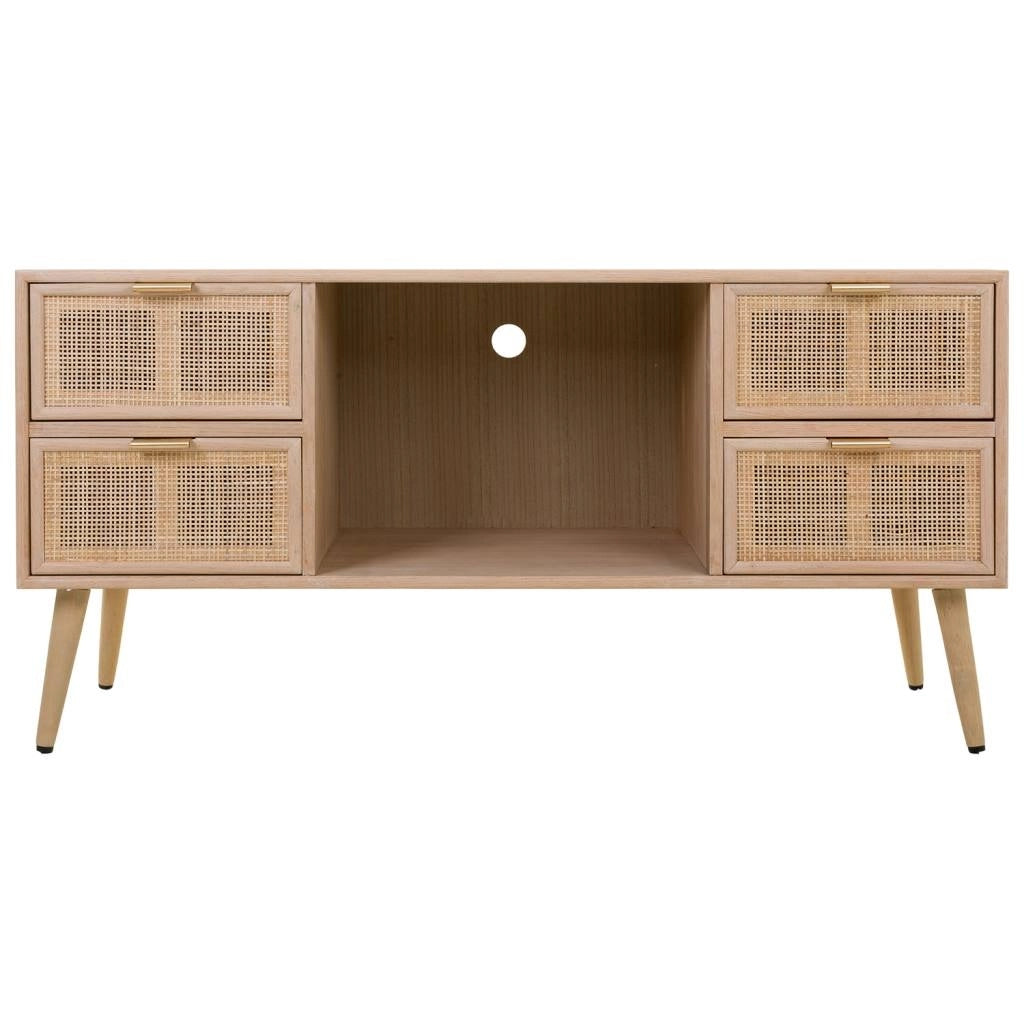 Mobile basso in MDF e rete, marrone, 120x42x60 cm