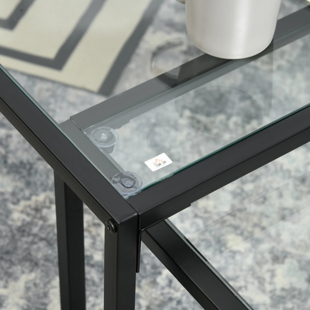 Tavolino da caff¨¨ ¨C Minimal ¨C Nero + Trasparente