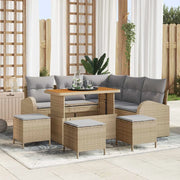 Set Divano da Giardino con cuscino 9 pcs Beige polyrattan 3362402