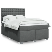 Giroletto a Molle con Materasso Grigio Scuro 140x200cm Tessuto 3290526