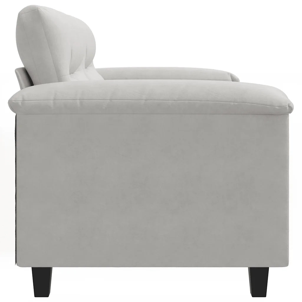 Divano a 2 Posti-Sofa 2 Posti Grigio Chiaro 120 cm in Tessuto Microfibra