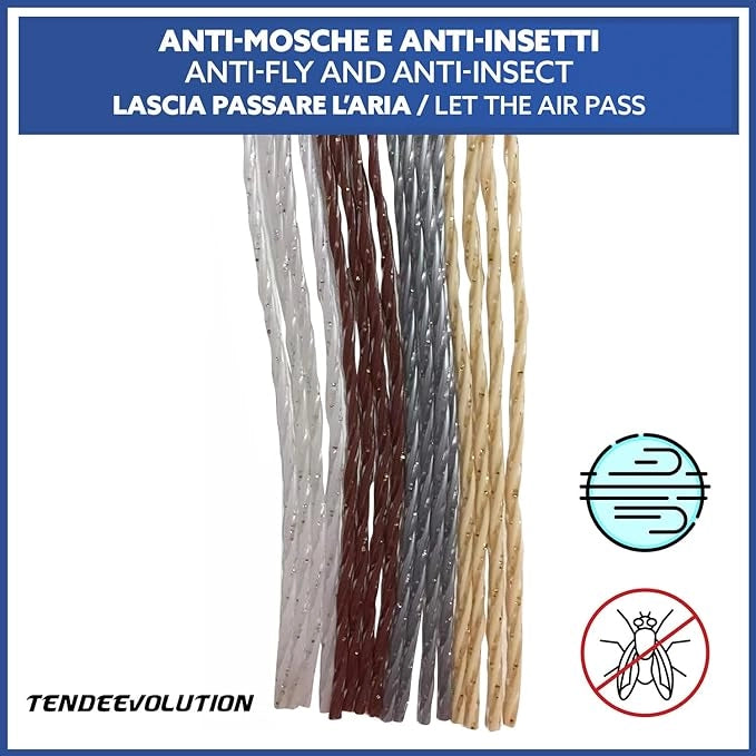 Tenda Antimosche Modello GLIT PIENO in PVC, Plastica Salmone | Largh. 1,20m x Alt. 2m | Protezione Insetti, Porta, Esterno, Interno