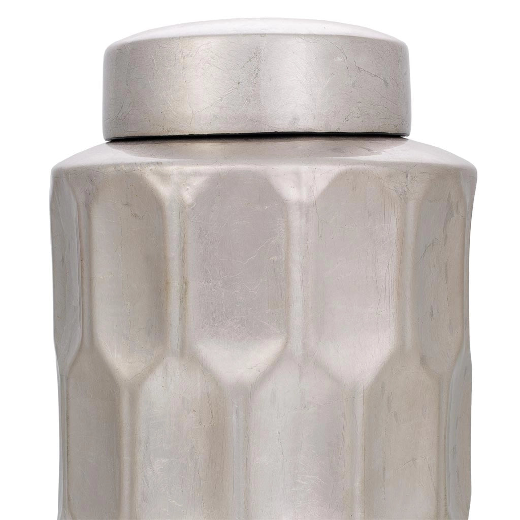 Vaso in ceramica argento18,5x18,5x37,5h