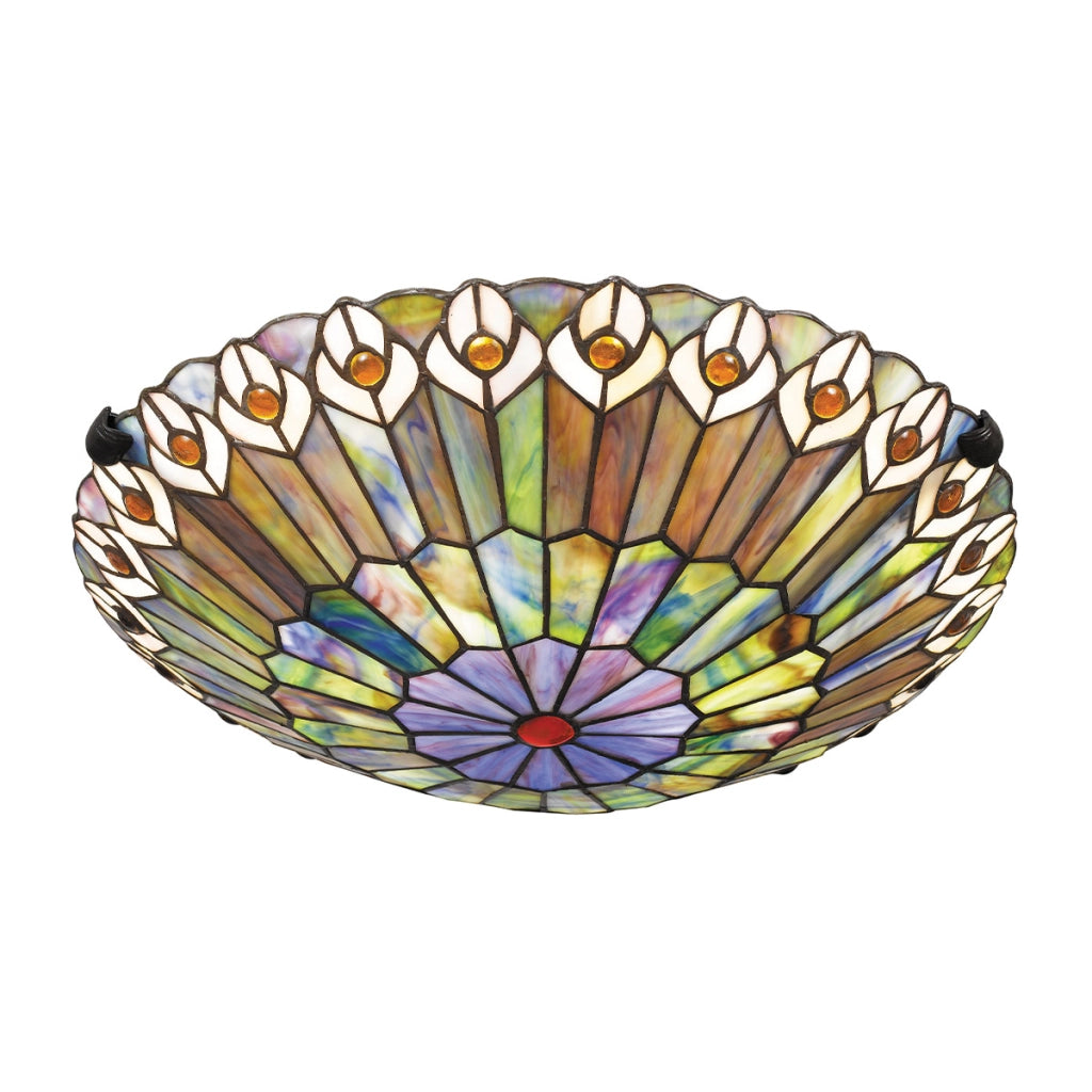 Plafoniera Tiffany Watkins Quoizel 42cm multicolore 2xE27