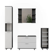 Vicco Set di mobili da bagno Antracite/bianco 4 parti