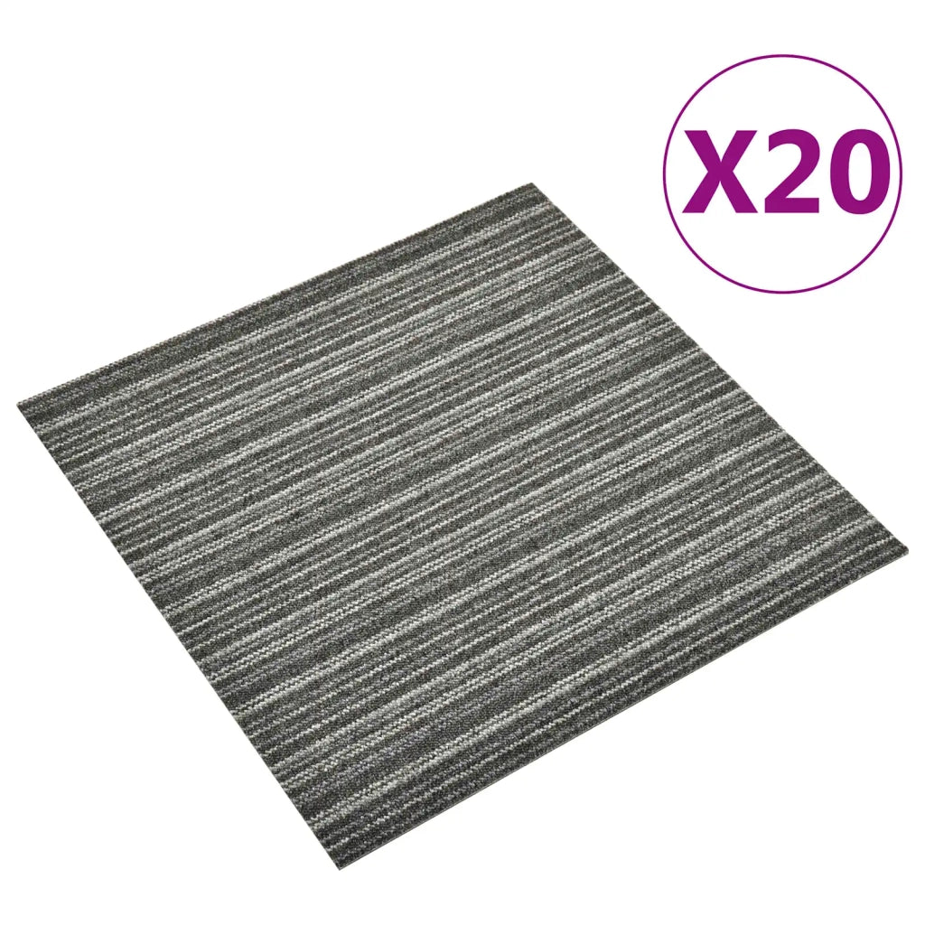 Tappeto 20 pz Antracite Striato 50 x 50 cm 100% Polipropilene