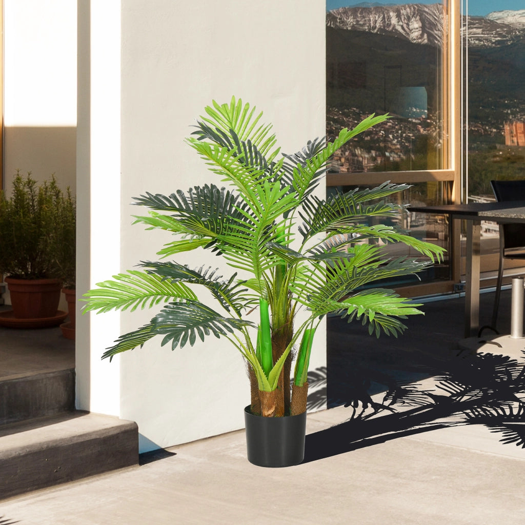 Palma Artificiale ¨C zephmum ¨C Verde, Plastica, con Vaso, 100 cm