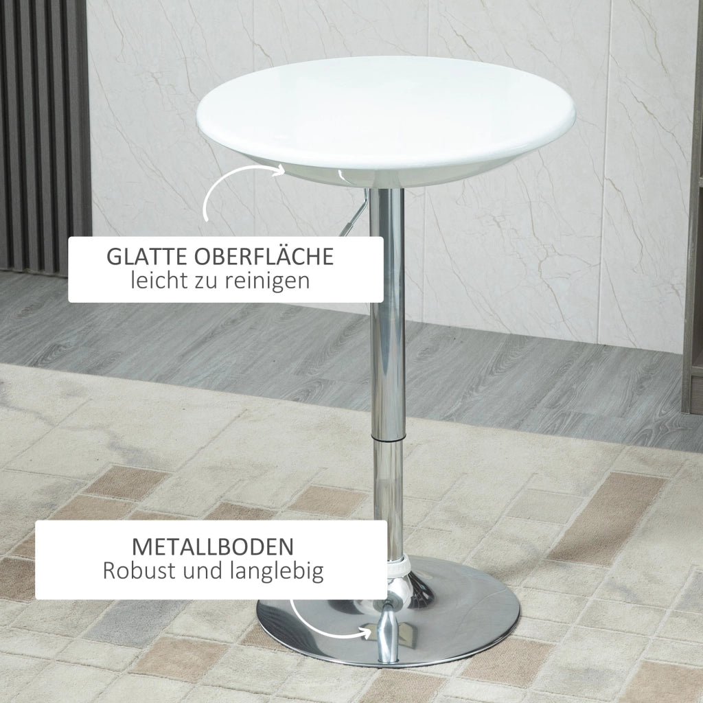 Tavolo bistrot regolabile ¨C Xylo ¨C bianco metallo ABS rotondo ?61x76-97cm
