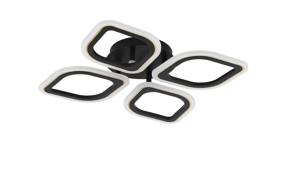 Plafoniera moderna nera oro geometrica LED 30W ILLUMIA