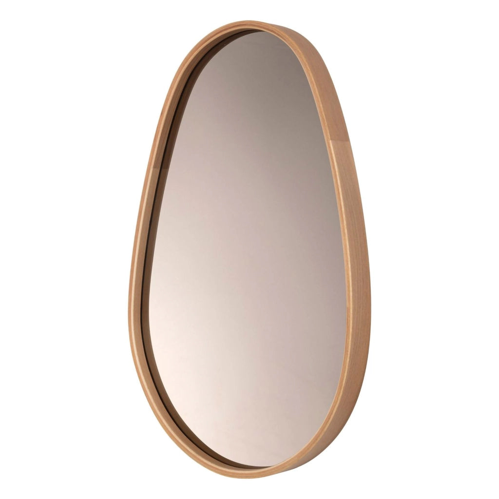 Carcina, Specchio Forma Ovale, 45x70h cm Marrone Rovere