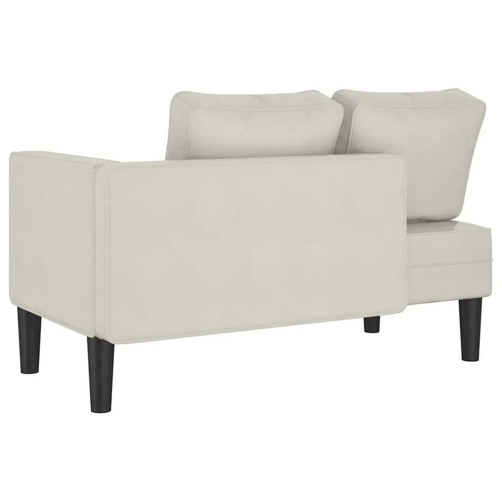 Chaise Longue con Cuscini Crema in Velluto 4007578