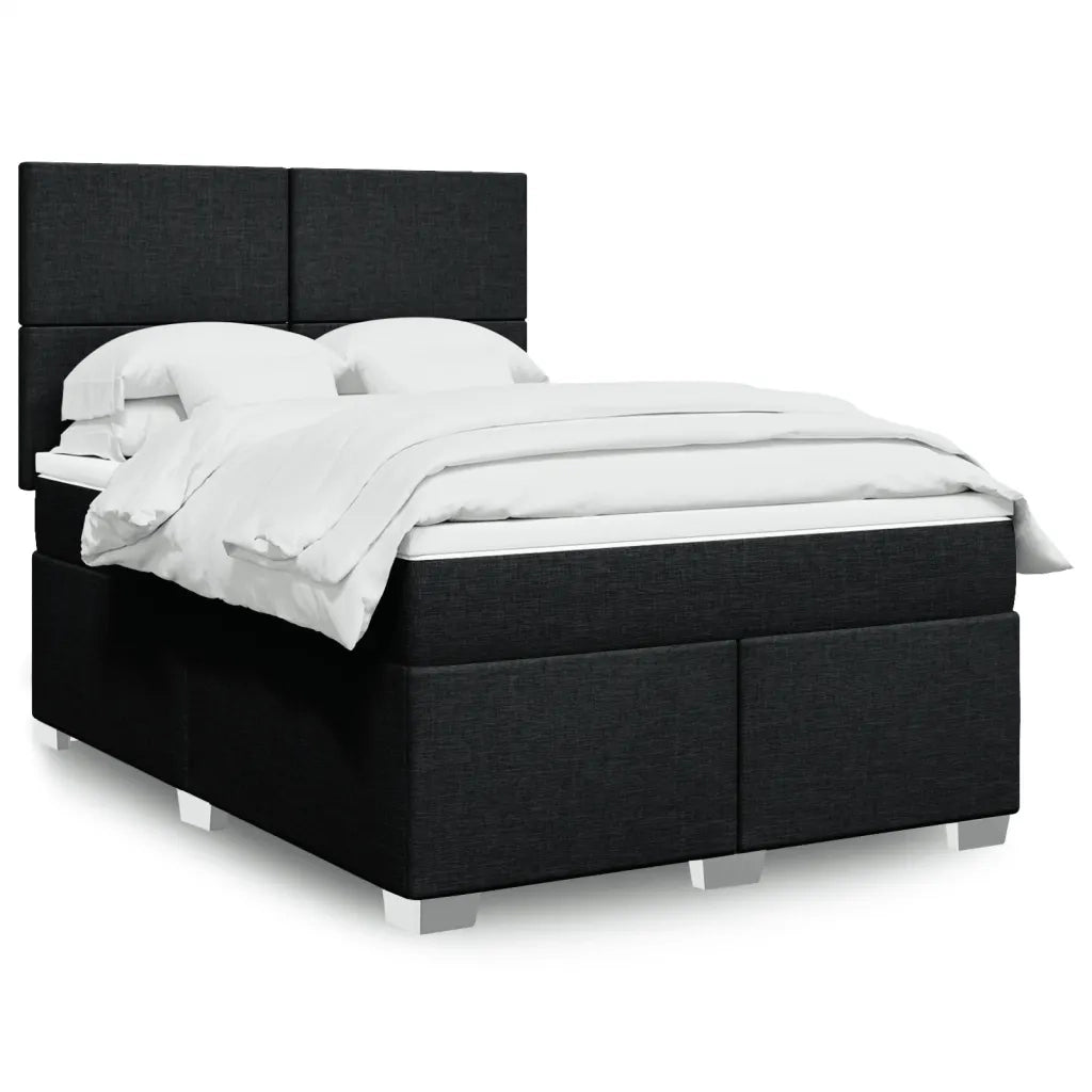 Giroletto a Molle con Materasso Nero 160x200 cm in Tessuto 3290534