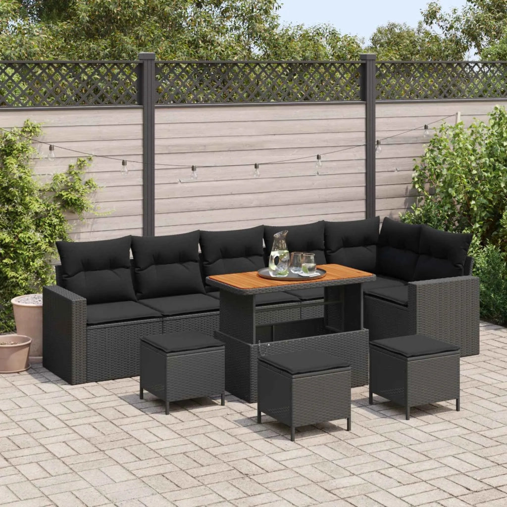 Set Divano da Giardino 10 pcs Nero polyrattan 3361639