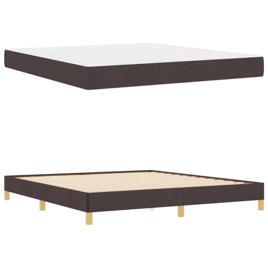 Letto a molle con materasso Marrone Scuro 180 x 200 cm Tessuto