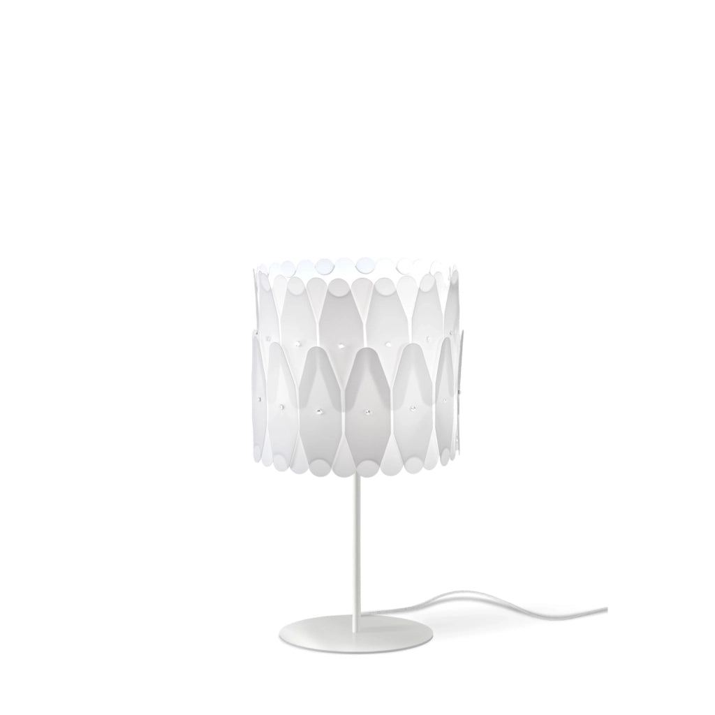 Lampada Da Scrivania Moderna Amanda Polilux ® Bianco E Metallo 1 Luce E27