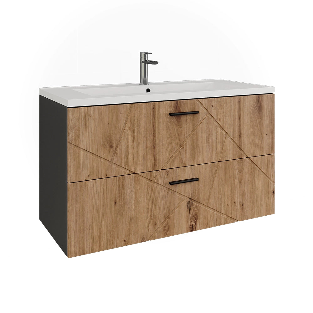 Vicco Set di mobili da bagno Antracite/Artisan 2 parti