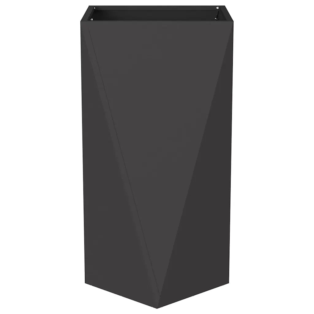 Fioriera 2 pz-Set di 2 Vaso-Contenitore per Piante Nero 40 x 40 x 75 cm Acciaio