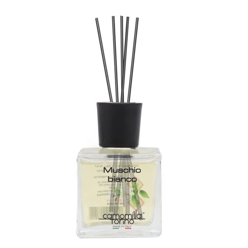 CAMOMILLA TORINO DIFFUSORE PER AMBIENTE CON BASTONCINI MUSCHIO BIANCO DA 100 ML