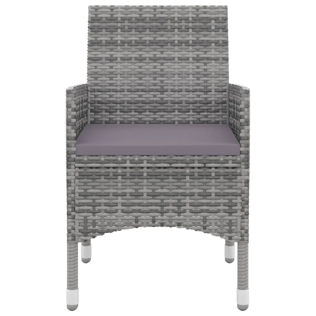 Set da Pranzo per Giardino 7 pz con Cuscini Polyrattan e Vetro 3099742
