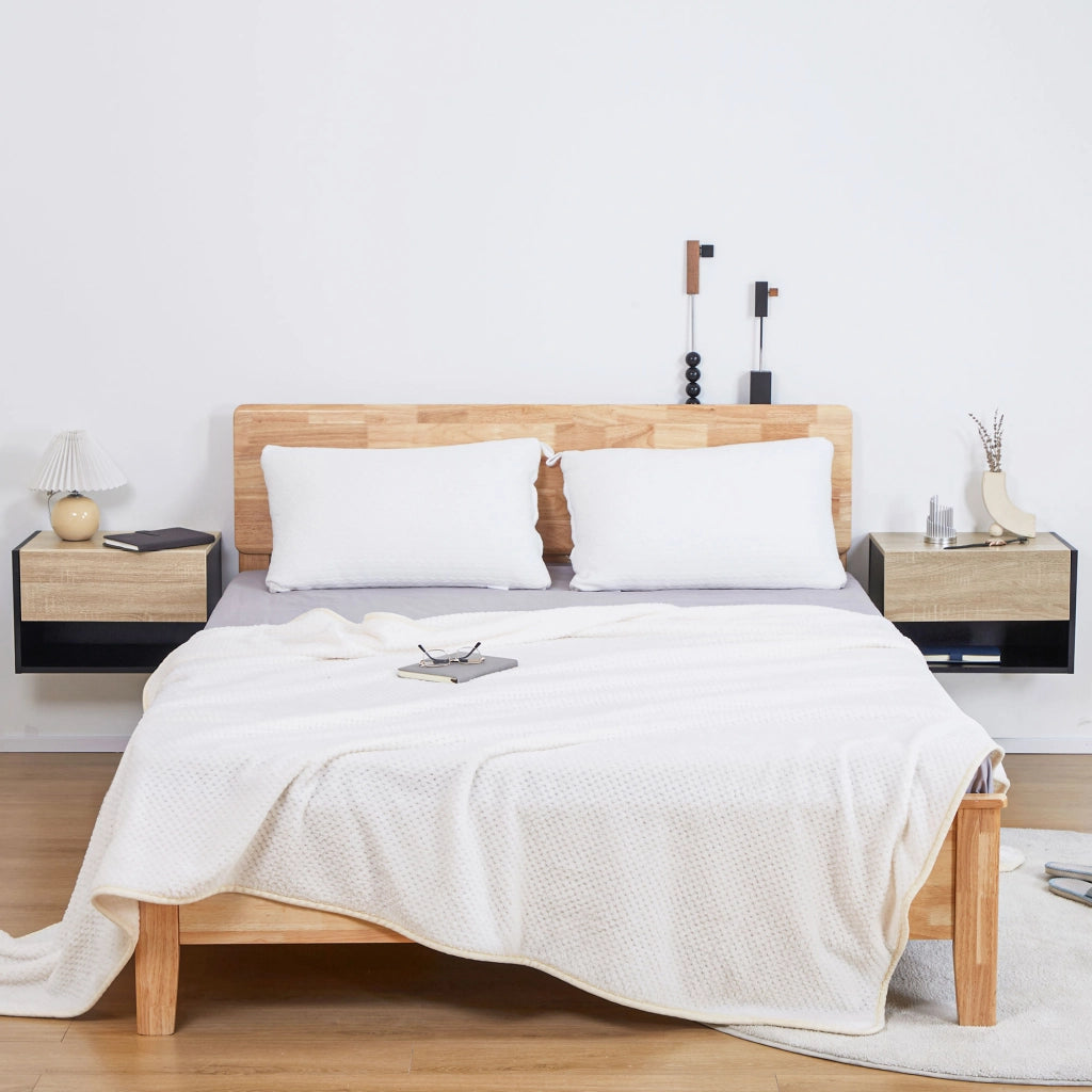 Comodini a Sospensione ¨C Minimal ¨C Legno Rovere e Nero 46x30x30