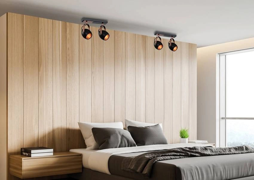 Plafoniera Candellux Anica 2xE14 orientabile nero rame