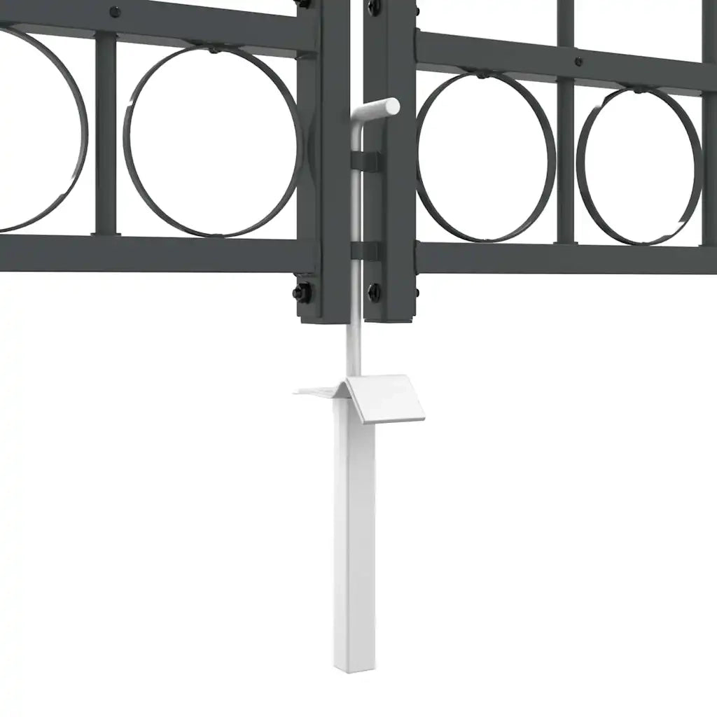 Cancello da Giardino con Parte Superiore Arcuata Assen Grigio 42008955