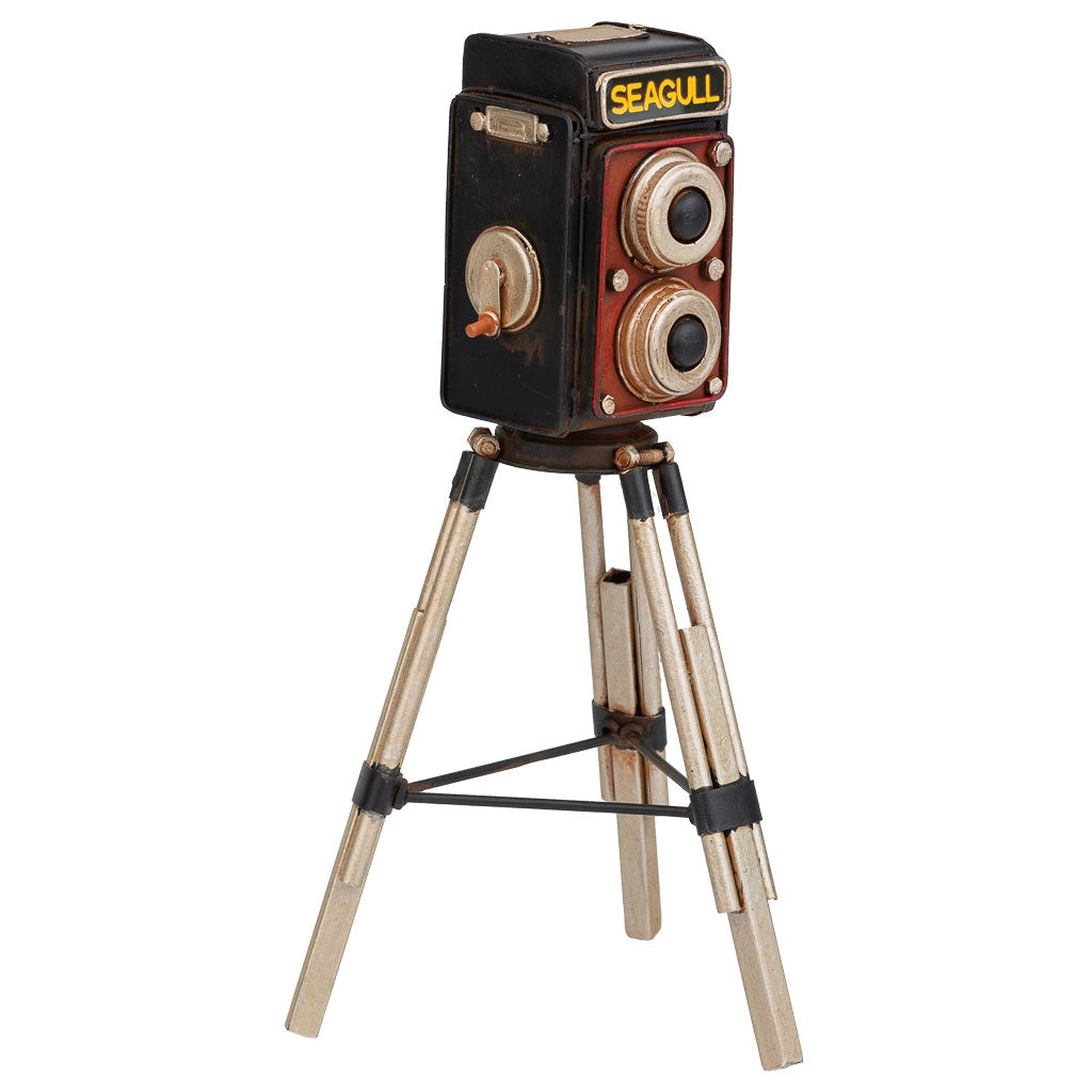 Telecamera in metallo marrone 17x15x32h