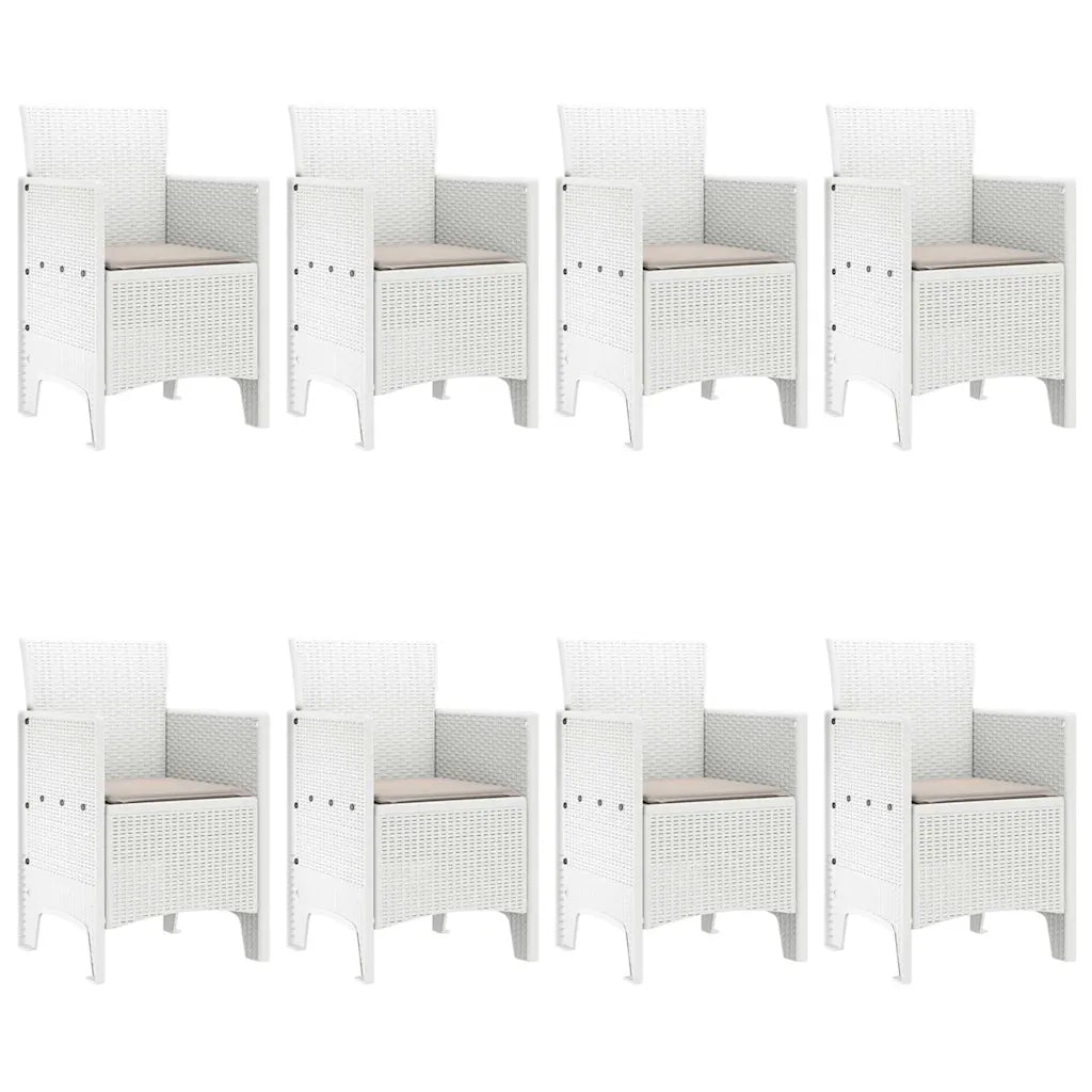 Set da Pranzo per Giardino 9 pcs Bianco Polipropilene 3378583