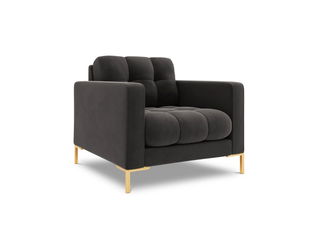 Cosmopolitan Design - Poltrona "Bali" in velluto grigio scuro 