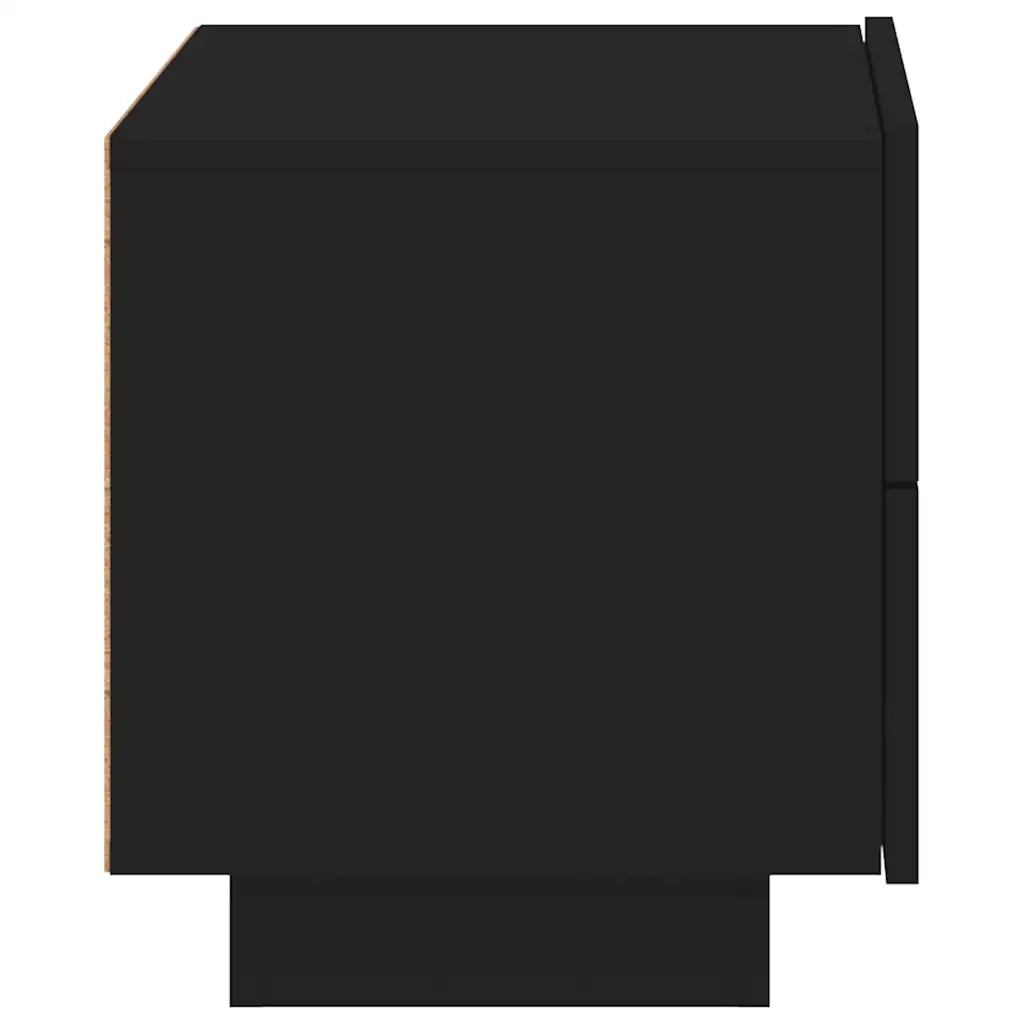 Comodino | Armadio da Notte | Mobiletto da notte con Luci LED Nero 70x36x40,5 cm