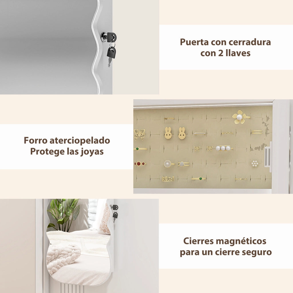 Specchio con cassetti e luce LED ¨C zephmum ¨C Bianco