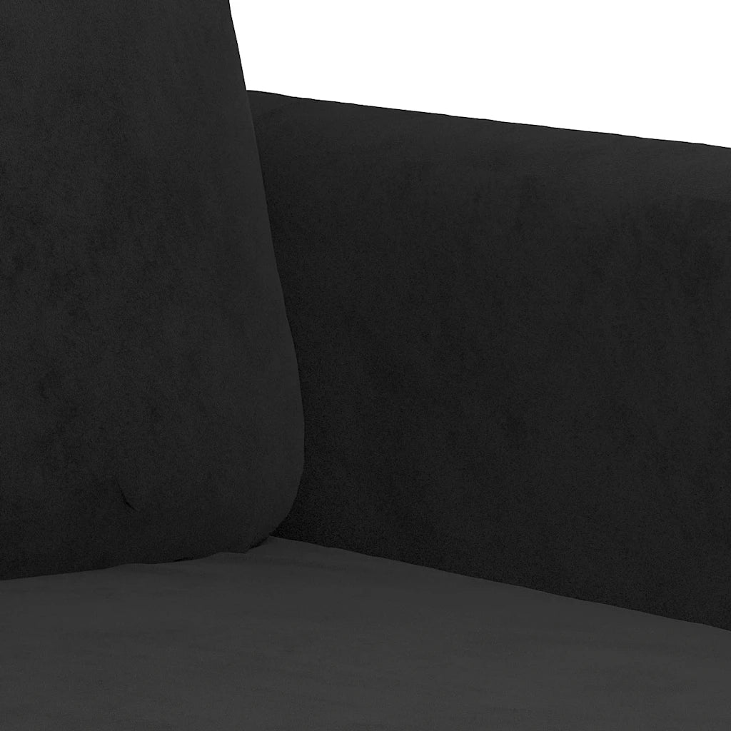 Divano a 2 Posti-Sofa 2 Posti Nero 140 cm in Velluto 215751