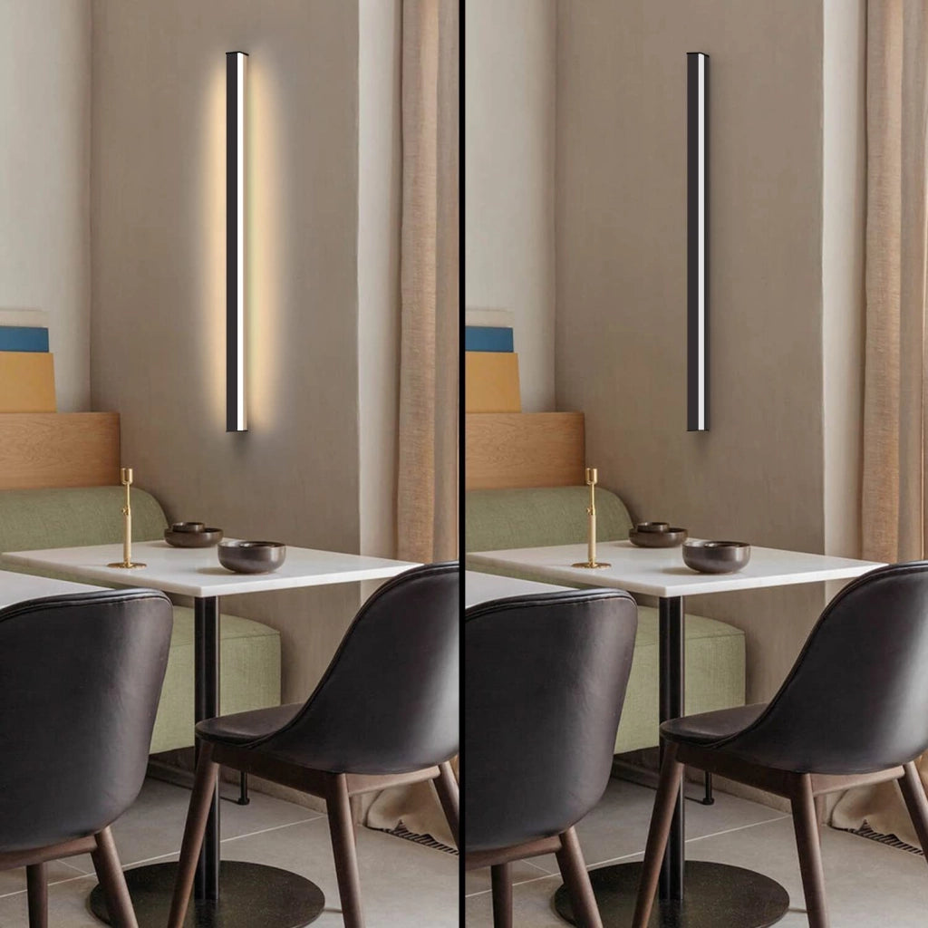 ZMH Applique da parete a LED per interni lampada da parete nera 60cm moderna per corridoio e bagno