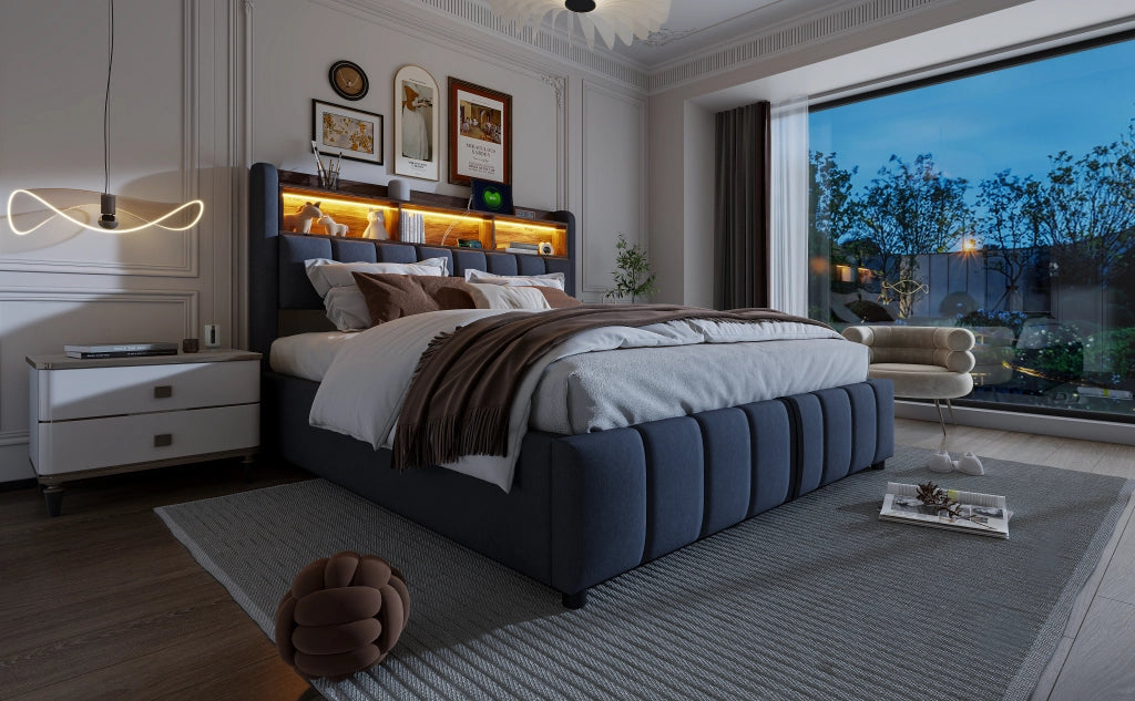 letto imbottito lino grigio 180 x 200 cm