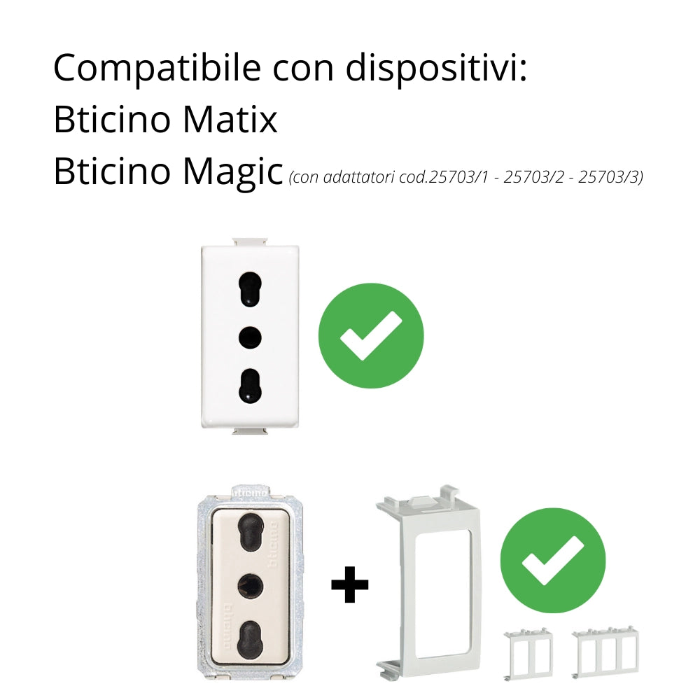 Custodia protettiva da parete bticino 25501 ip55 per 1 modulo matix