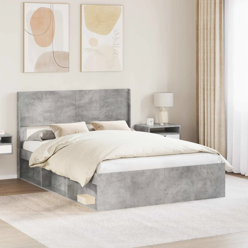 Testiera Letto Grigio Cemento Legno ingegnerizzato 889678
