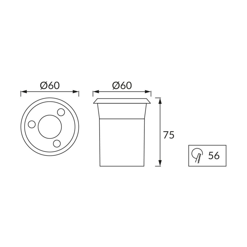 Faretto calpestabile Ø6cm cromo opaco LED 3W IP67