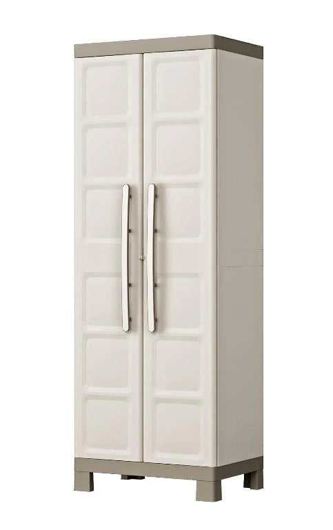 Mobile in Resina per Esterni Portascope Excellence Beige e Tortora 182 x 65 x 45 cm