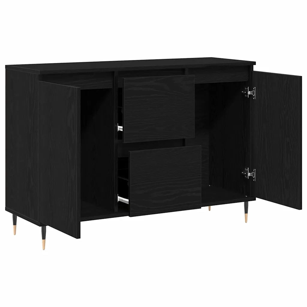 Credenza Rovere Nero 101,5 x 35 x 70 cm Legno multistrato 862147