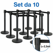 Set 10 Colonnine Segnapercorso Tendinastro Nero EasyTOP