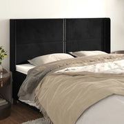 Testiera ad Orecchio-Testata con Orecchie Nera 203x16x118/128 cm in Velluto 507672