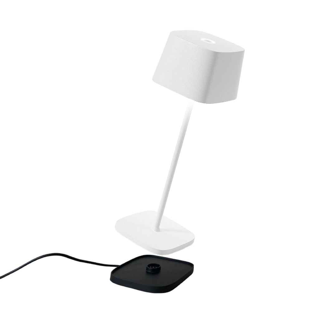 Lampada a led da tavolo Ofelia Pro Bianca ricaricabile e dimmerabile