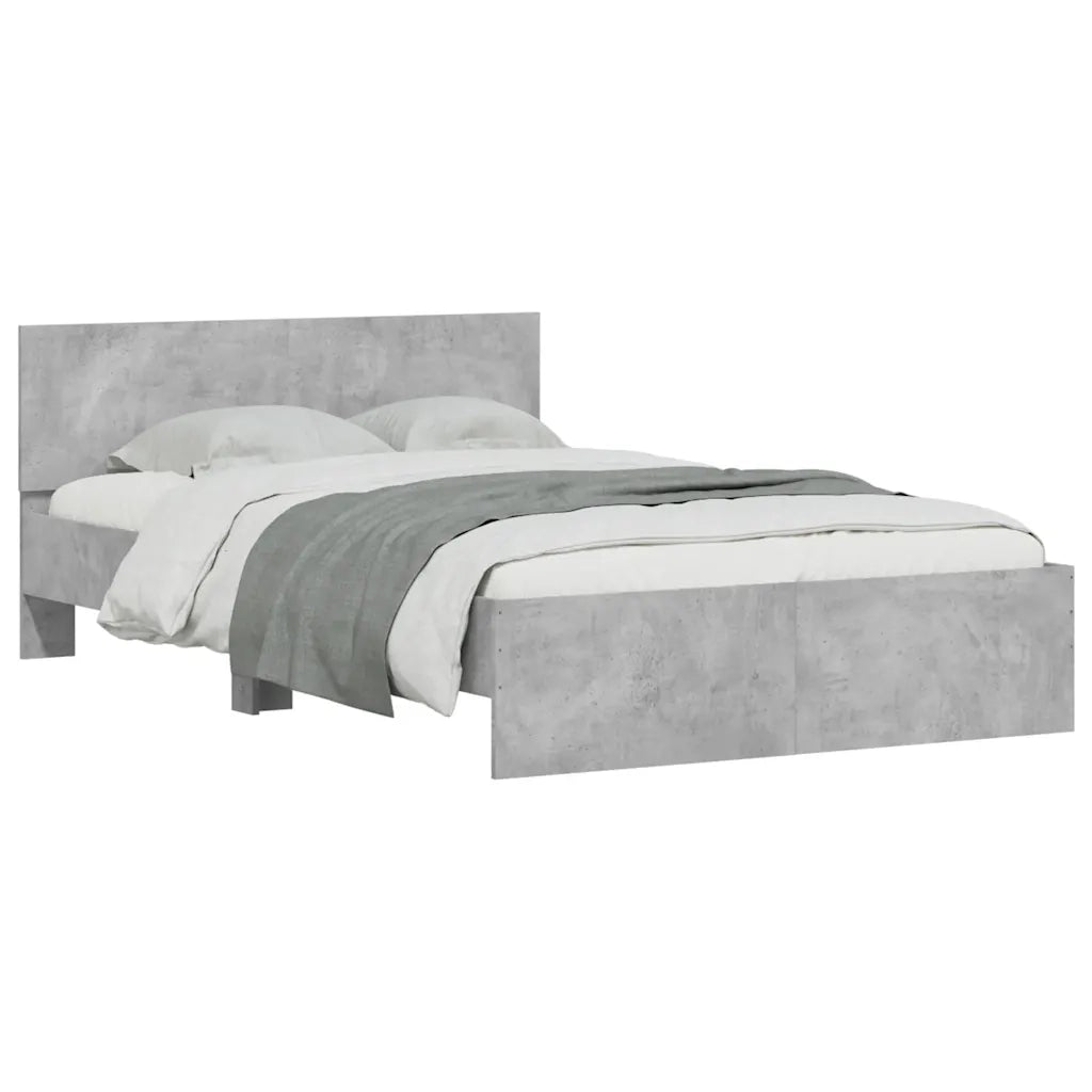 Giroletto con Testiera e LED Grigio Cemento 140x190 cm 3207626