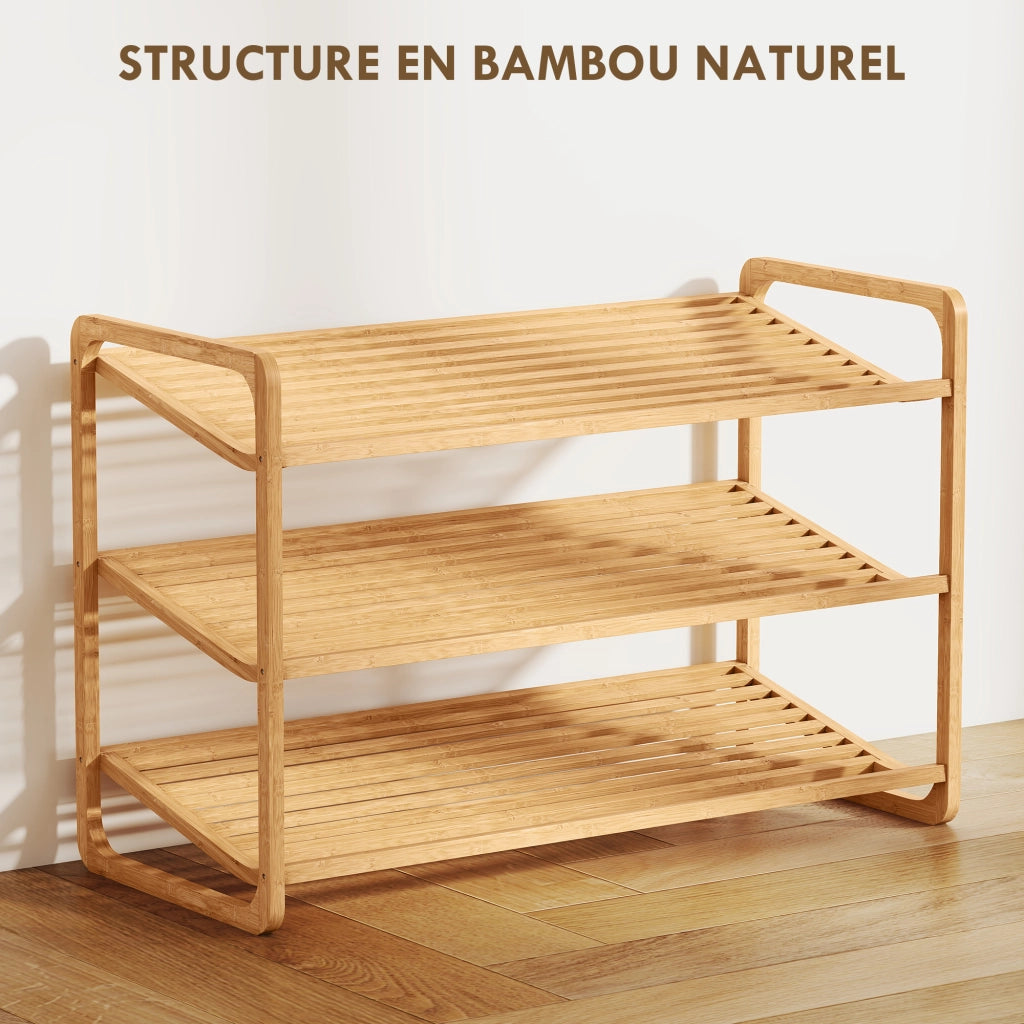 Scarpiera in Bamb¨´ 3 Livelli ¨C Minimal ¨C 76x33x50,8 cm