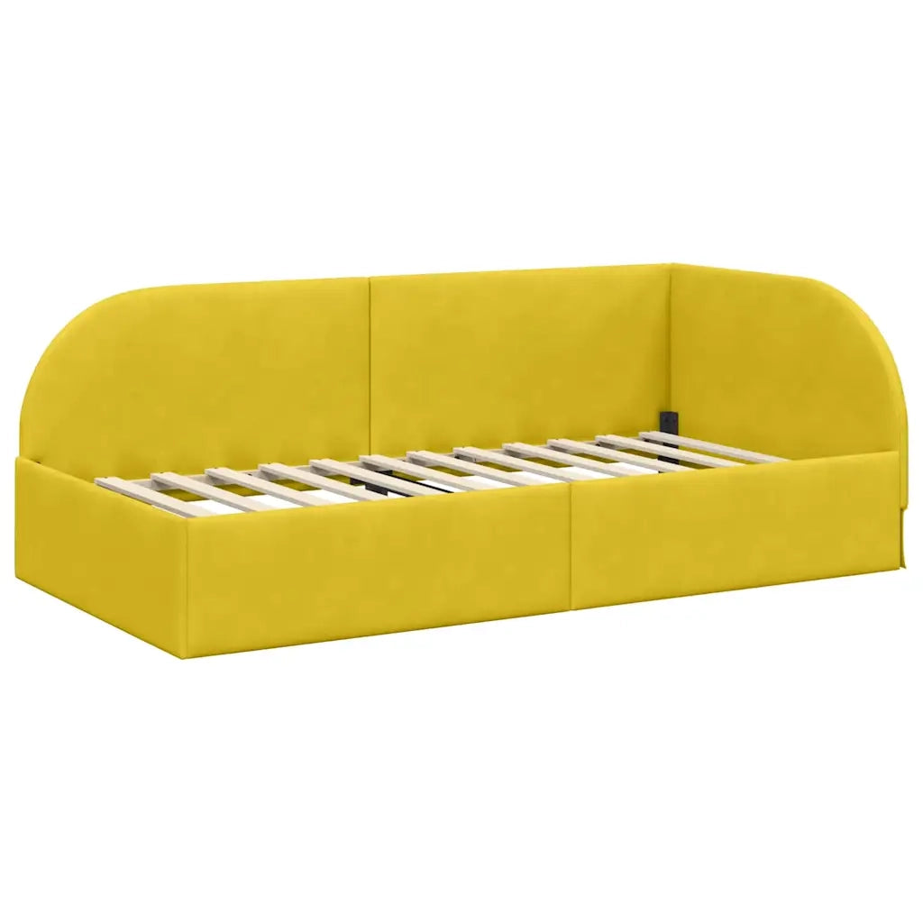 Cornice del letto ad angolo Giallo 80 cm x 200 cm Velluto 42016632