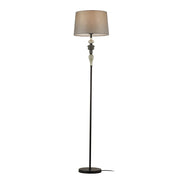 Lampada da terra NEROM Italux nera opaca paralume grigio E27 60W