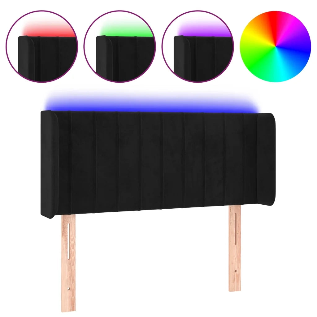 Testiera a LED-Testata con LED Nera 103x16x78/88 cm in Velluto 172397